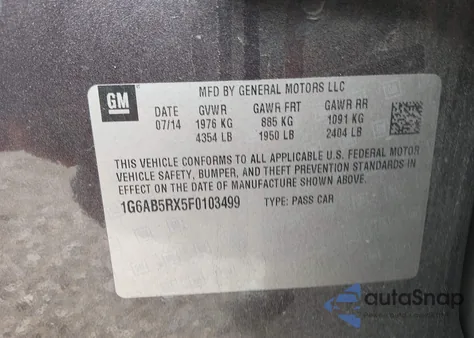 2015 Cadillac Ats Luxury z USA, uszkodzony, nr VIN 1G6AB5RX5F0103499